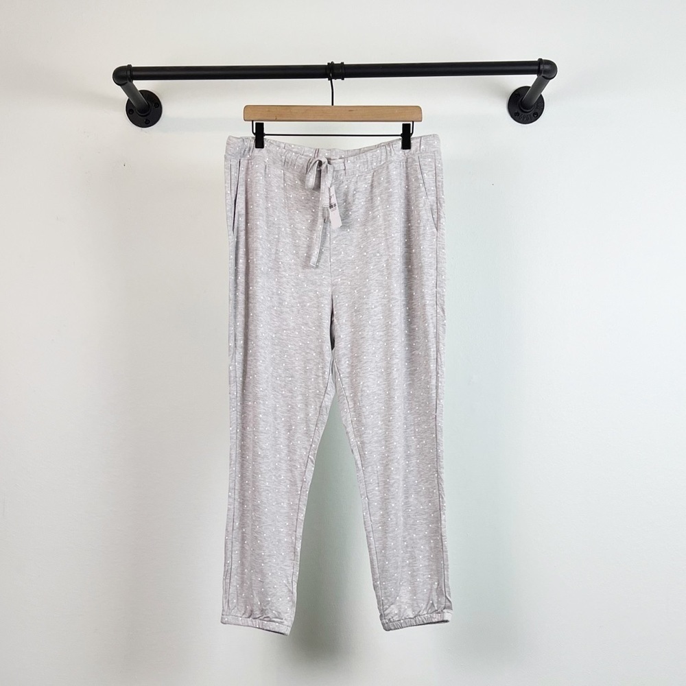 NWT Loft Polka Dot Drawstring Pajama Lounge Joggers in Grey/White - Picture 5 of 9
